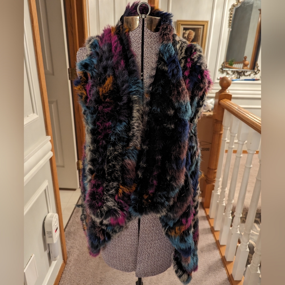 Emilio Pepe multicoloured rabbit fur vest